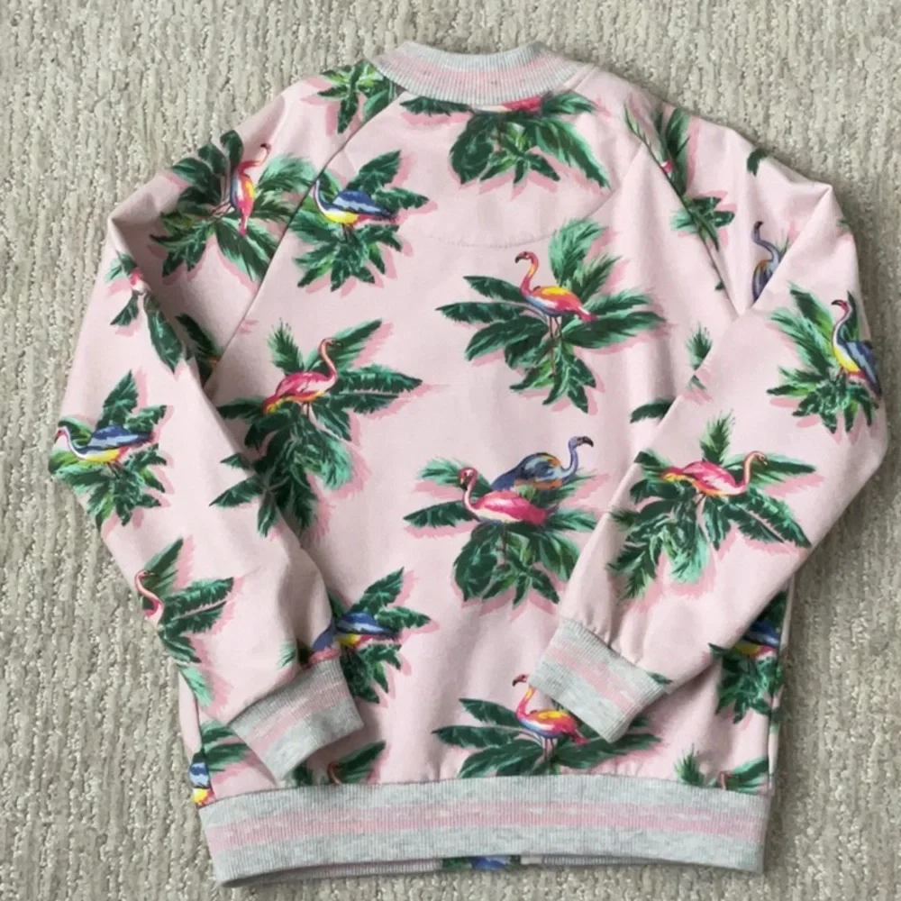 Zara Tropical Flamingo Bomber Jacket Girls Size 8 Girly Girl